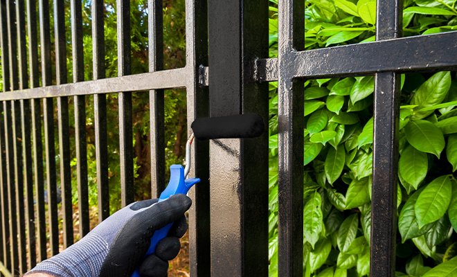 metal fence painting